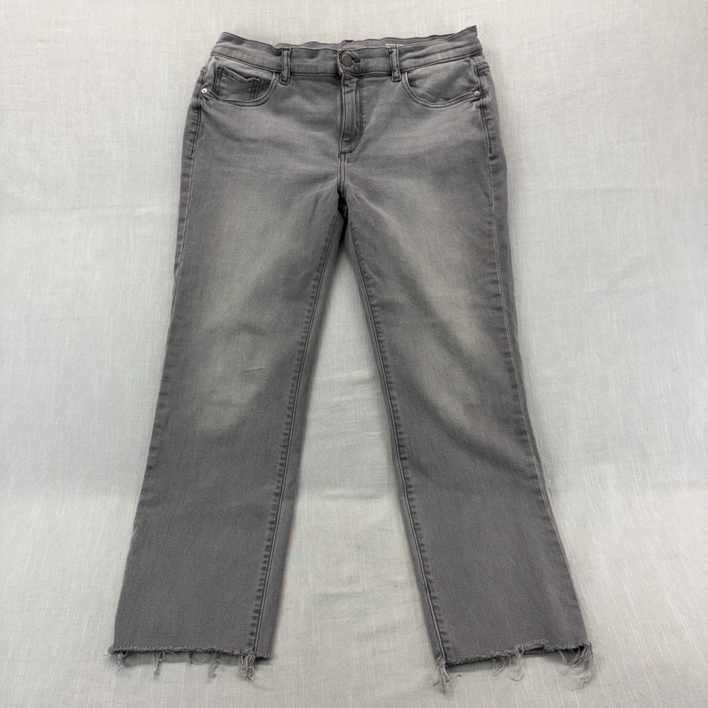 DL1961 Jeans Womens 30 Mara Straight Grey Instasculpt Ankle Frayed Hem